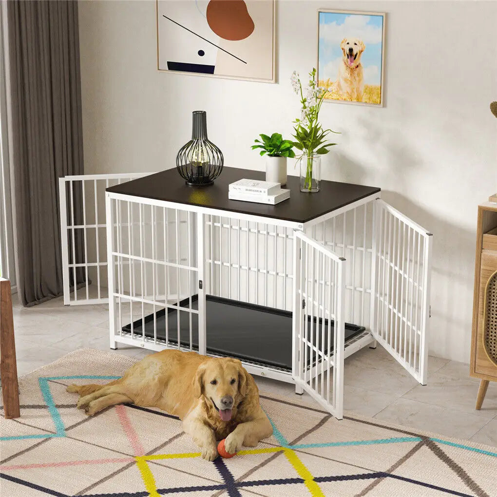 Kennels Metal Wooden Dog Crate End Table