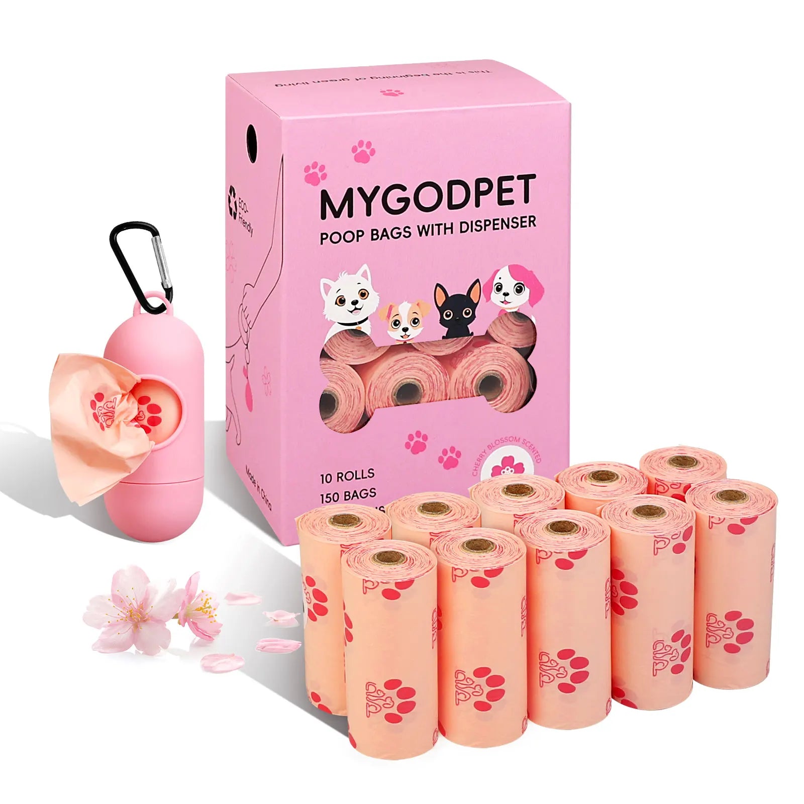 Dog Poop Bags Rolls   Dispenser 150 Count