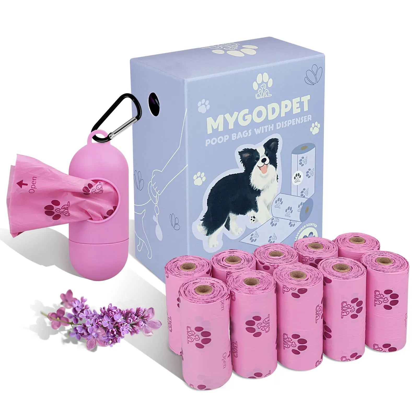Dog Poop Bags Rolls   Dispenser 150 Count