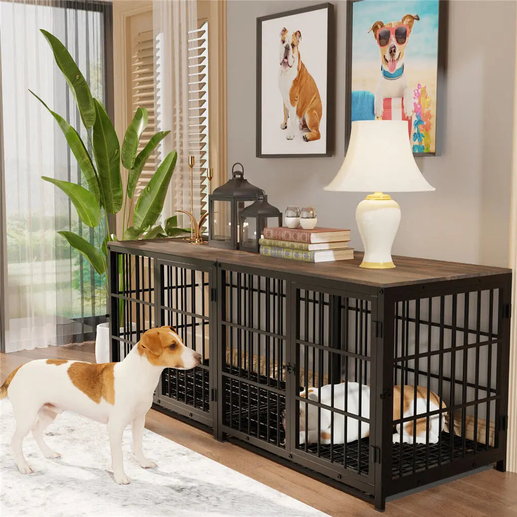 Kennels Metal Wooden Dog Crate End Table