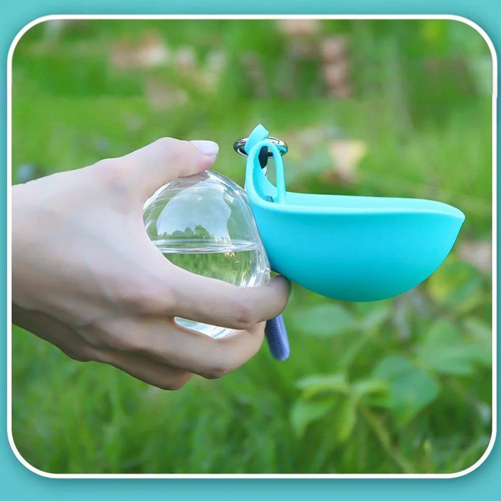 2-in-1 Portable Dog Water Bottle Lanyard Hook
