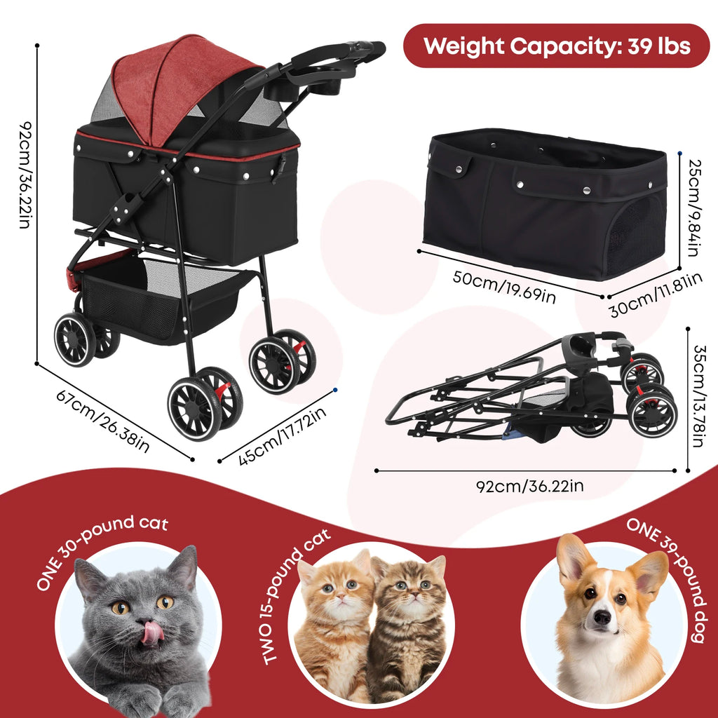 Pet Stroller For Outdoor Travel